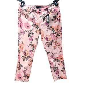 KUT from the Kloth, Sz 12, Women's Pink Floral Cropped Jeans - so cute!